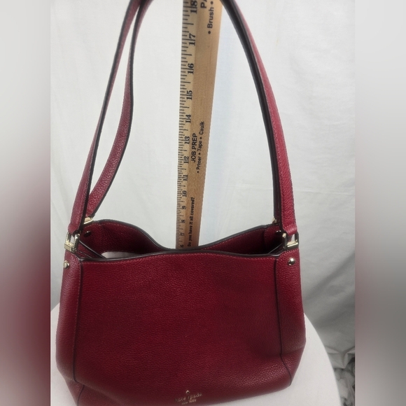Kate Spade New York Hailey Elegant Red Leather Shoulder Bag Sz M - Picture 11 of 15